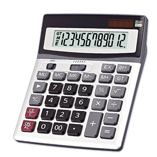 OFFIDIX Large Key Calculators Office Desktop Calculator, Dual Power Electronic Calculator Portable 12 Digit Large LCD Display Calculator Desk Calculator for Handheld for Daily and Basic Office - OFFIDIX