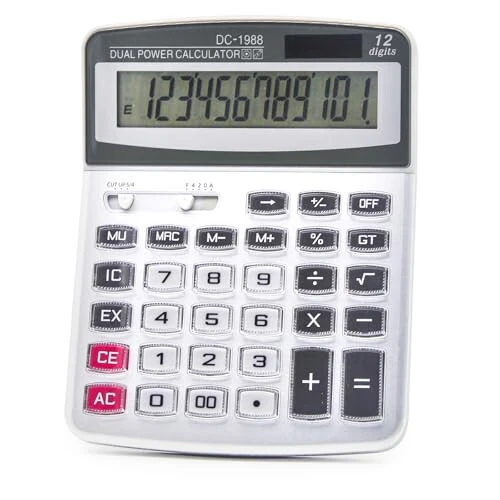 OFFIDIX Desk Calculator 12 Digits Extra Large LCD Display,Big Buttons Dual Power Solar Calculator for Office,Work,Business,Home and School 