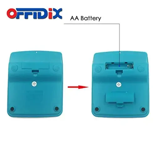 OFFIDIX Office Desktop Calculator, Solar and Battery Dual Power Electronic Calculator Portable 12 Digit Large LCD Display Calculator, Blue - 6