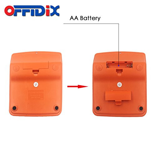 OFFIDIX Ofis Masası Hesap Makinesi, Güneş Enerjili ve Pil İkili Güç Kaynaklı Elektronik Hesap Makinesi, Taşınabilir 12 Haneli Geniş LCD Ekranlı Masaüstü Hesap Makinesi, Günlük ve Temel Ofis İşleri için Elde Taşınabilir (Turuncu) - 6