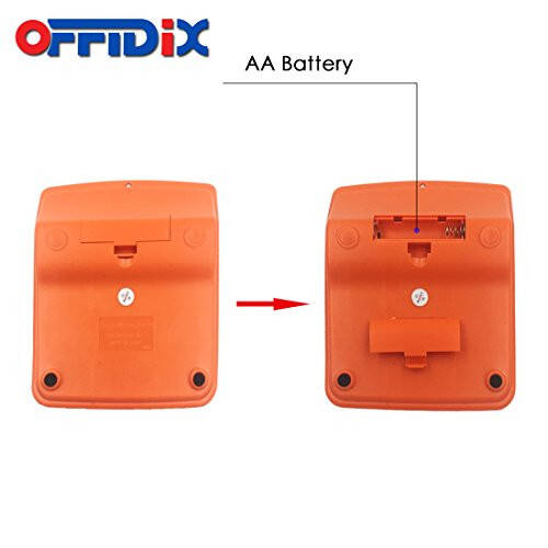 OFFIDIX Ofis Masası Hesap Makinesi, Güneş Enerjili ve Pil İkili Güç Kaynaklı Elektronik Hesap Makinesi, Taşınabilir 12 Haneli Geniş LCD Ekranlı Masaüstü Hesap Makinesi, Günlük ve Temel Ofis İşleri için Elde Taşınabilir (Turuncu) - 6