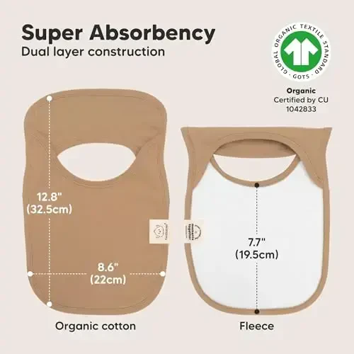 O'g'il bolalar, qizlar uchun 8 dona bolalar so'lagi - So'lak oqadigan, tish yoradigan qiz va o'g'il bolalar uchun pullover so'lagi, yangi tug'ilgan chaqaloqlar, yumshoq va shimuvchan, chiroyli ranglar, katta tanani qoplaydi va go'dakni toza va quruq saqlaydi (Roarsome) - 3