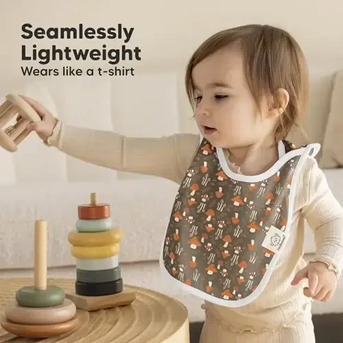 O'g'il bolalar, qizlar uchun 8 dona bolalar so'lagi - So'lak oqadigan tishlayotgan qiz va o'g'il bola chaqaloqlar uchun pullover so'lakliklari, yangi tug'ilgan chaqaloqlar, yumshoq va shimuvchan, yoqimli ranglar, katta tanani qoplash chaqaloqni toza va quruq saqlaydi (Fall Spores) - 5