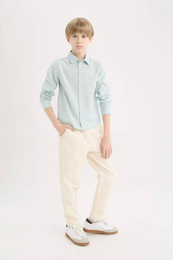 O'g'il bolalar uchun Balloon Fit Standart Oyoq Twill Shimlari Ekru - 3