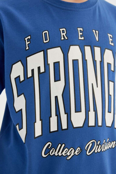 O'g'il bolalar uchun bosilgan qisqa yengli futbolka va shortilar to'plami 2 dona, to'q ko'k - 5