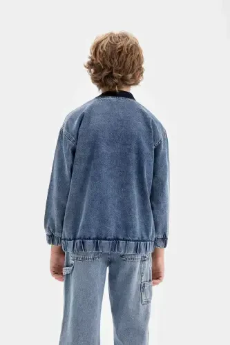 O'g'il bolalar uchun kollej yoqali bomber jin kurtka C3685A824AU - 6