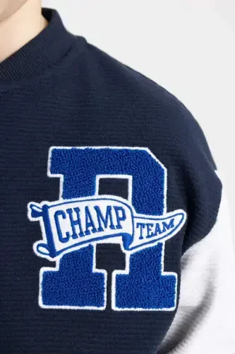 O'g'il bolalar uchun kollej yoqali bomber ko'ylagi B6635A824SP - 3