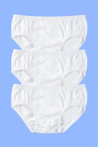 Oʻgʻil bolalar uchun oq shim, 100% paxta, 3 dona - 3