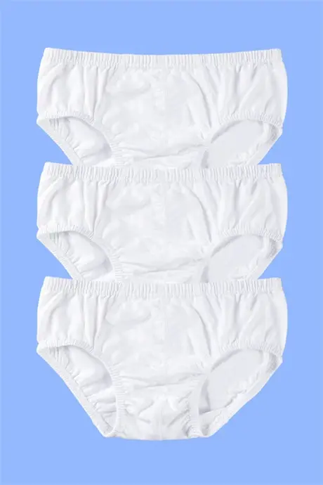 Oʻgʻil bolalar uchun oq shim, 100% paxta, 3 dona - 3