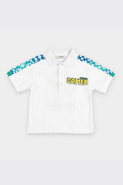 O'g'il bolalar uchun oq yoqali futbolka - PANÇO