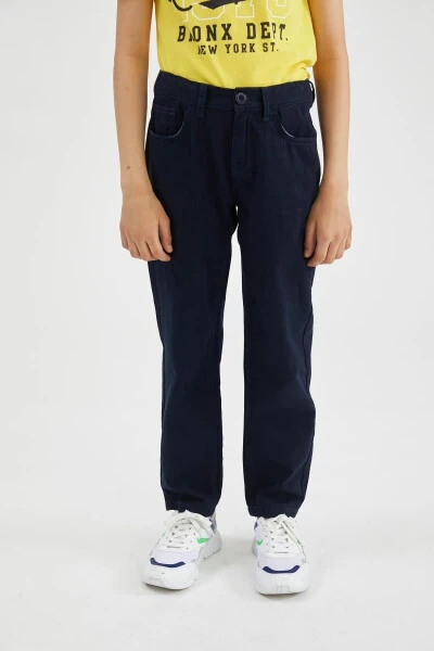 O'g'il bolalar uchun Slim Fit to'g'ri oyoqli gabardin shim - 4