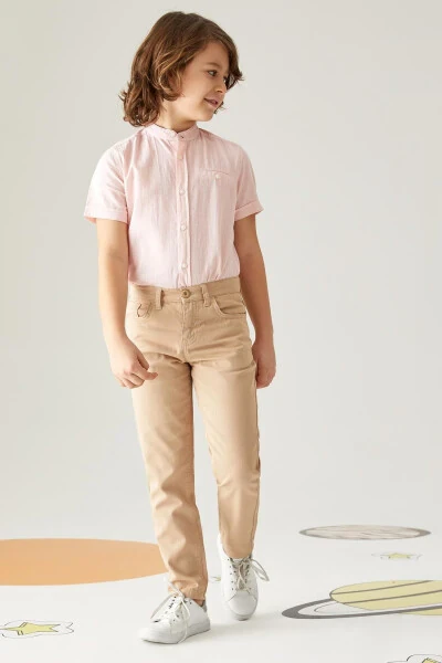 O'g'il bolalar uchun Slim Fit to'g'ri oyoqli gabardin shimlari - 3