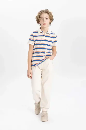 O'g'il bolalar uchun standart oyoqli gabardin shim B7422a824sp - 3