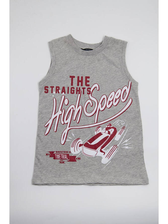 O'g'il bolalar uchun yengsiz futbolka kulrang - Tara - 1