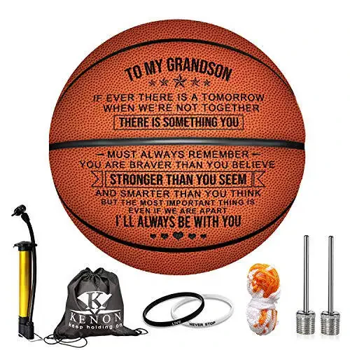 O'g'il nevarasi uchun o'yilgan 29,5 dyuymli basketbol sovg'asi - O'g'il uchun shaxsiylashtirilgan basketbol ichki/tashqi o'yin to'pi - Siz hech qachon rag'batlantiruvchi sovg'ani yo'qotmaysiz - o'g'il nevarasi uchun Rojdestvo, bitiruv, tug'ilgan kun - 1