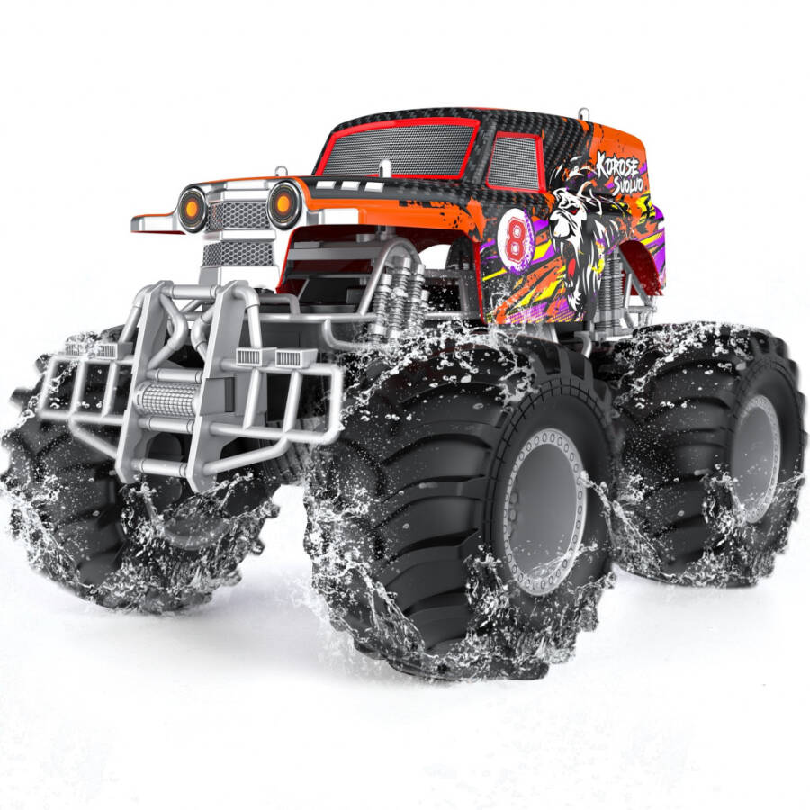 O'g'il va qizlar uchun amfibiya masofadan boshqariladigan avtomobil o'yinchoqlari. 2.4GHz 1:16 barcha relyefli off-road RC avtomobil, suv o'tkazmaydigan RC monster yuk mashinasi, bolalar hovuzi o'yinchoqlari, masofadan boshqariladigan qayiq, Rojdestvo sovg'alari. - 1