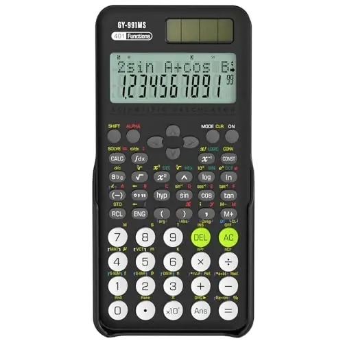 Scientific Calculator for Students, 991 MS Science Calculator for Middle and High School Supplies Calculator with Cover (Black) - 1