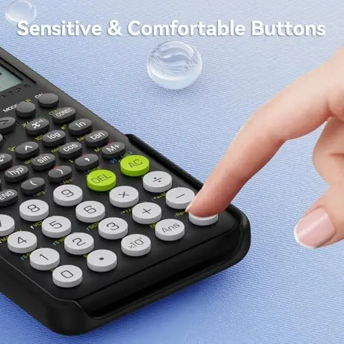 Scientific Calculator for Students, 991 MS Science Calculator for Middle and High School Supplies Calculator with Cover (Black) - 6