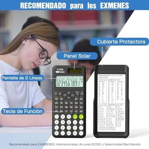 Scientific Calculator for Students, 991 MS Science Calculator for Middle and High School Supplies Calculator with Cover (Black) - NEWYES (1)
