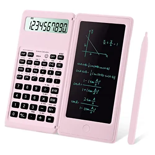 IPepul Scientific Calculators for Students, 10-Digit Large Screen, Math Calculator with Notepad, Classroom Must Haves for Middle High School Supplies & College （Pink - 1