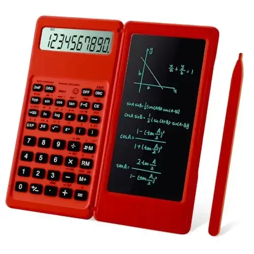 IPepul Scientific Calculators for Students, Red Math Calculator with Notepad,10-Digit Large Screen, Classroom Must Haves for Middle High School Supplies & College (Red) - 1