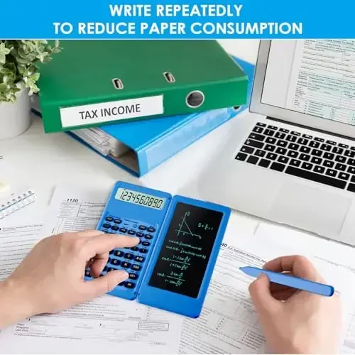 IPepul Scientific Calculators for Students, Blue Math Calculator with Notepad,10-Digit Large Screen, Classroom Must Haves for Middle High School Supplies & College （Blue） - 6