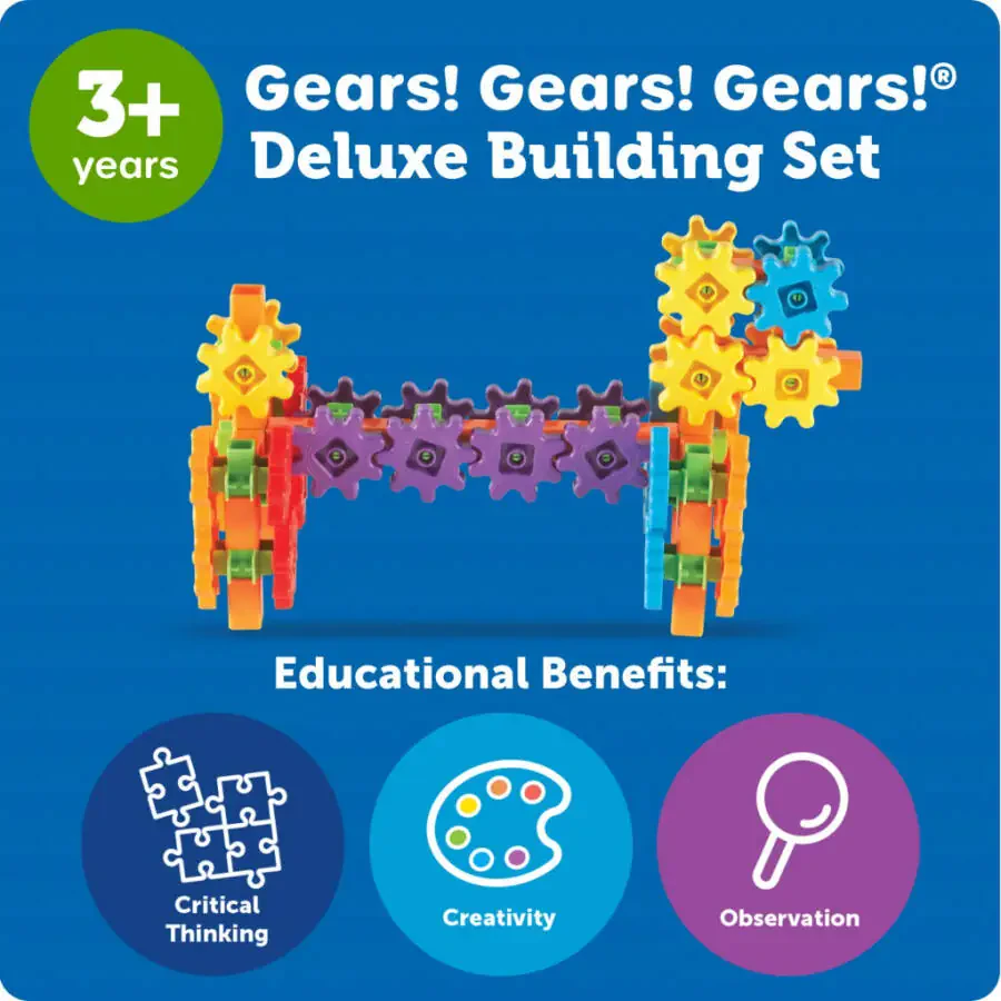 Learning Resources Gears! Gears! Gears! 100-Piece Deluxe Building Set, Boys and Girls Ages 3+, STEM, Building Toy For Kids - 5