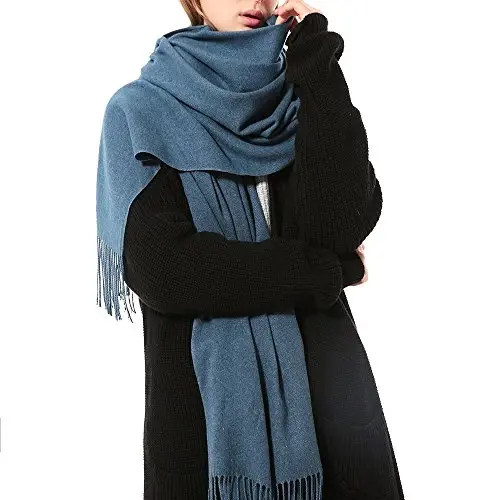 OHAYOMI Womens Thick Soft PasModazoneina Shawl Wrap Scarf Warm Solid Color Stole - 4