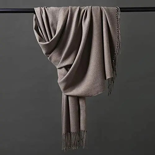 OHAYOMI Womens Thick Soft PasModazoneina Shawl Wrap Scarf Warm Solid Color Stole - 4