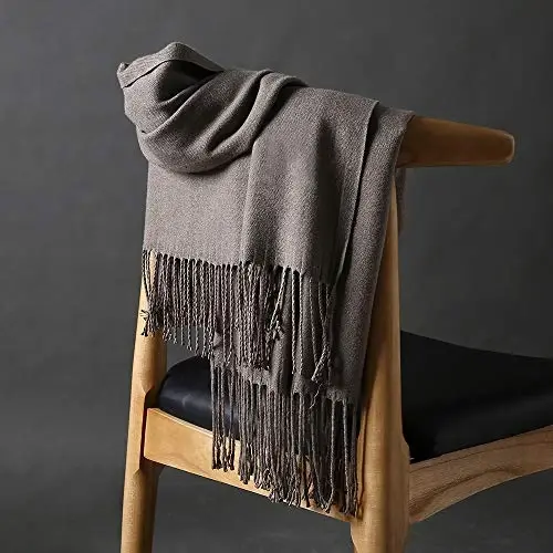 OHAYOMI Womens Thick Soft PasModazoneina Shawl Wrap Scarf Warm Solid Color Stole - 5