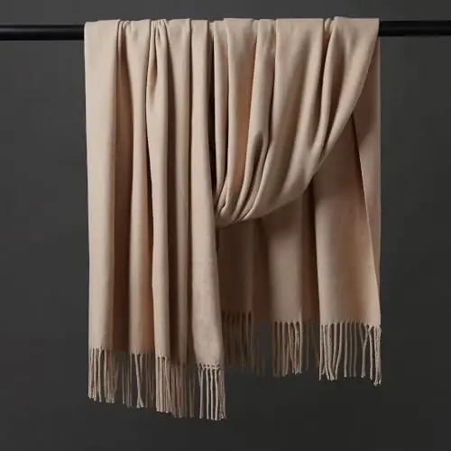 OHAYOMI Womens Thick Soft PasModazoneina Shawl Wrap Scarf Warm Solid Color Stole - 3