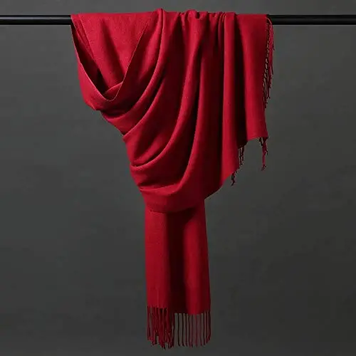 OHAYOMI Womens Thick Soft PasModazoneina Shawl Wrap Scarf Warm Solid Color Stole - 3