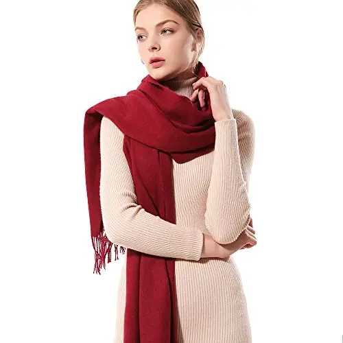 OHAYOMI Womens Thick Soft PasModazoneina Shawl Wrap Scarf Warm Solid Color Stole - 4