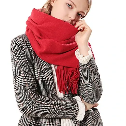 OHAYOMI Womens Thick Soft PasModazoneina Shawl Wrap Scarf Warm Solid Color Stole - 1