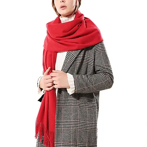 OHAYOMI Womens Thick Soft PasModazoneina Shawl Wrap Scarf Warm Solid Color Stole - WOMENS (1)