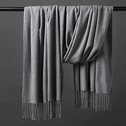 OHAYOMI Womens Thick Soft PasModazoneina Shawl Wrap Scarf Warm Solid Color Stole - 3