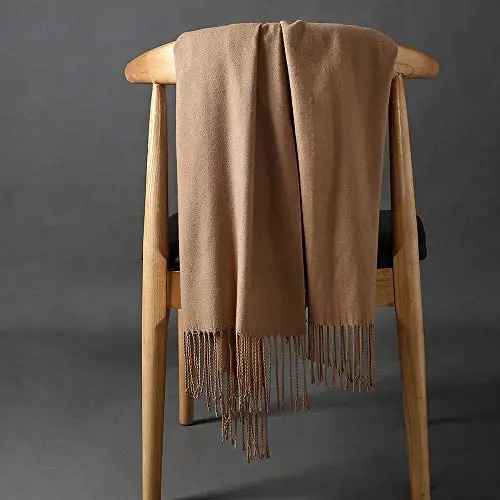 OHAYOMI Women's Thick Soft Pashmina Shawl Wrap Scarf Warm Solid Color Stole - 2