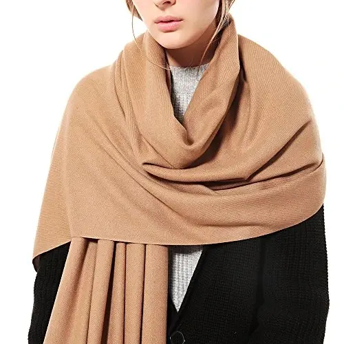 OHAYOMI Women's Thick Soft Pashmina Shawl Wrap Scarf Warm Solid Color Stole - 4