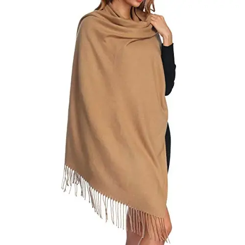 OHAYOMI Women's Thick Soft Pashmina Shawl Wrap Scarf Warm Solid Color Stole - 5