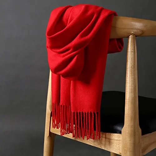 OHAYOMI Womens Thick Soft PasModazoneina Shawl Wrap Scarf Warm Solid Color Stole - 4