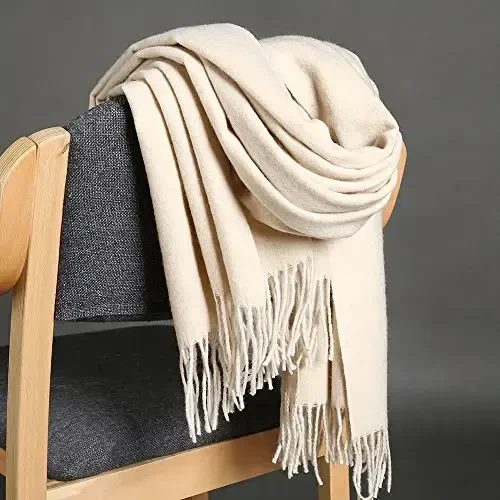 OHAYOMI Womens Thick Soft PasModazoneina Shawl Wrap Scarf Warm Solid Color Stole - 4