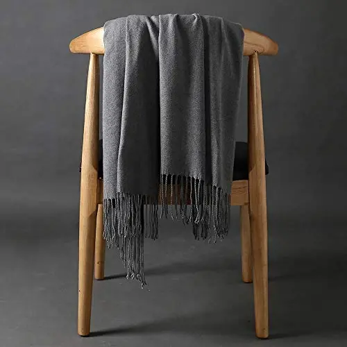 OHAYOMI Womens Thick Soft PasModazoneina Shawl Wrap Scarf Warm Solid Color Stole - 4