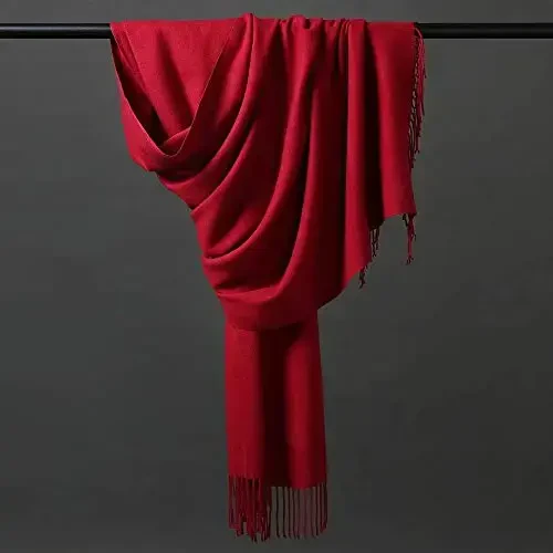 OHAYOMI Womens Thick Soft PasModazoneina Shawl Wrap Scarf Warm Solid Color Stole - 3