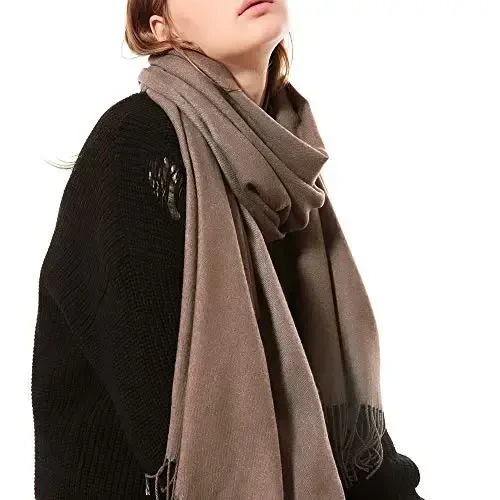 OHAYOMI Womens Thick Soft PasModazoneina Shawl Wrap Scarf Warm Solid Color Stole - 3