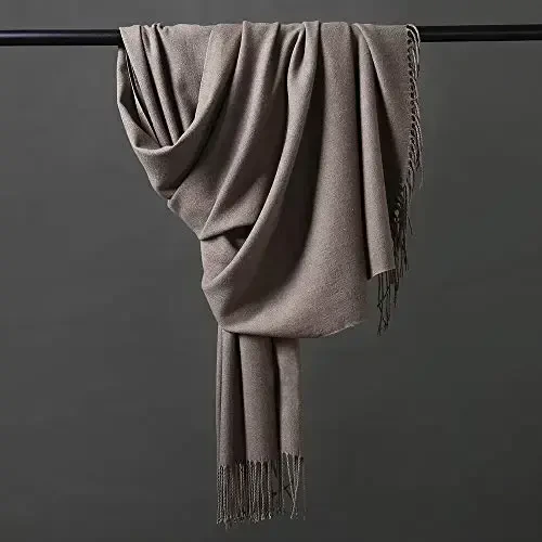 OHAYOMI Womens Thick Soft PasModazoneina Shawl Wrap Scarf Warm Solid Color Stole - 4
