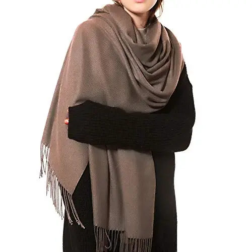 OHAYOMI Womens Thick Soft PasModazoneina Shawl Wrap Scarf Warm Solid Color Stole - 2