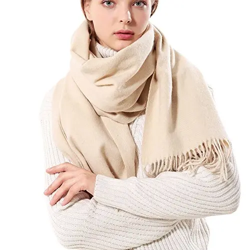 OHAYOMI Womens Thick Soft PasModazoneina Shawl Wrap Scarf Warm Solid Color Stole - 1