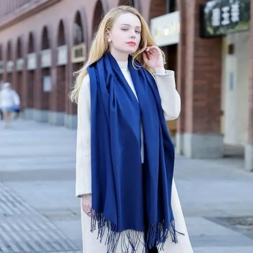 OHAYOMI Womens Thick Soft PasModazoneina Shawl Wrap Scarf Warm Solid Color Stole - 5