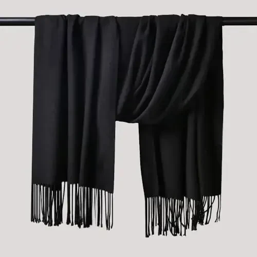 OHAYOMI Womens Thick Soft PasModazoneina Shawl Wrap Scarf Warm Solid Color Stole - 3