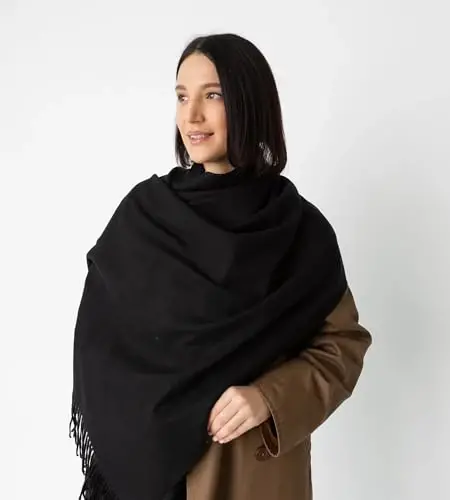 OHAYOMI Womens Thick Soft PasModazoneina Shawl Wrap Scarf Warm Solid Color Stole - WOMENS (1)